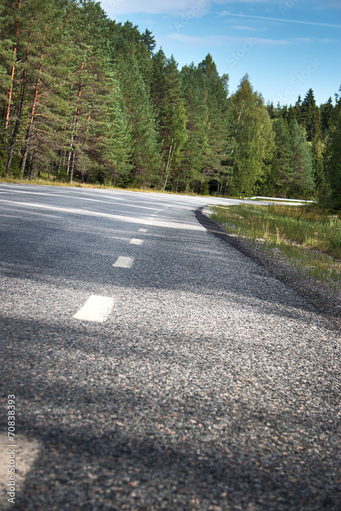 Fototapeta premium Asphalt road and dividing lines