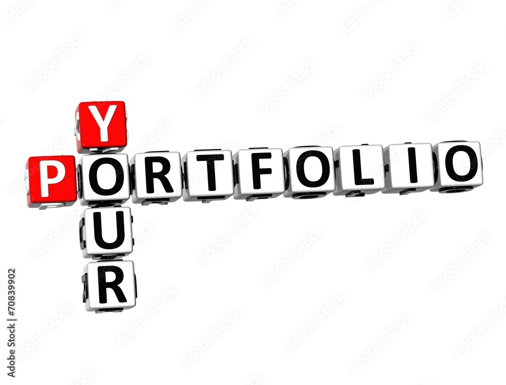 3D Crossword Your Portfolio on white background 3D Crossword Your Portfolio on white background