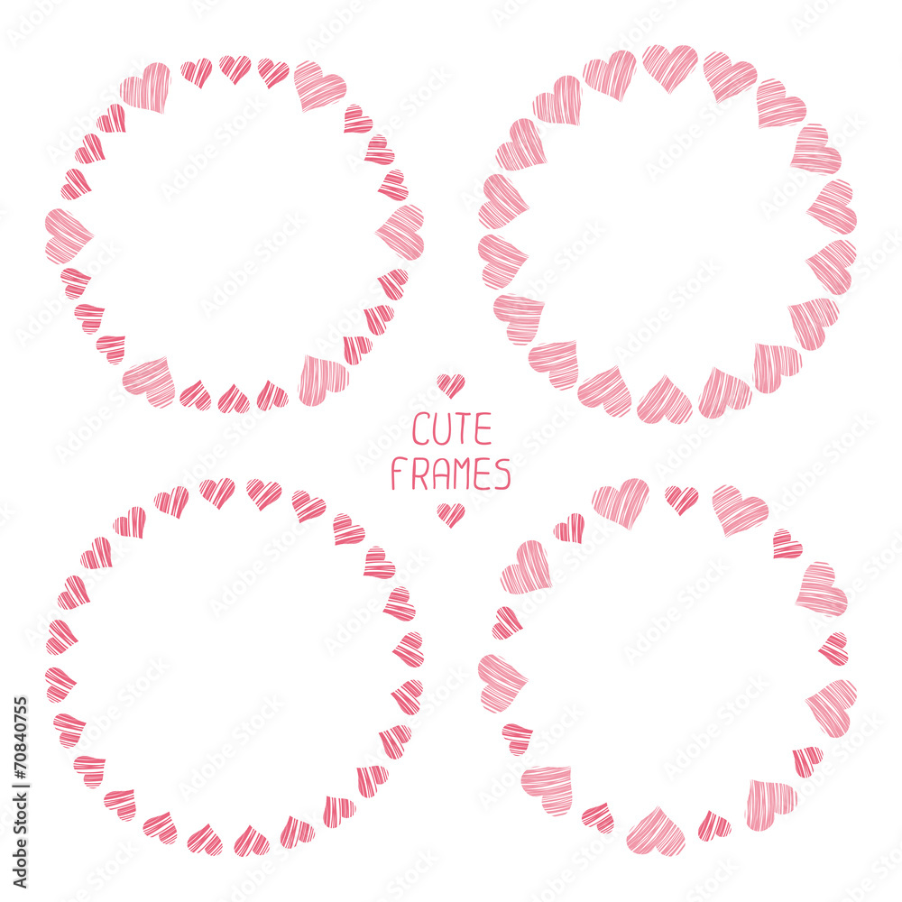 Frame of romantic hearts. Beautiful vector illustration. Frame of romantic hearts. Beautiful vector illustration.