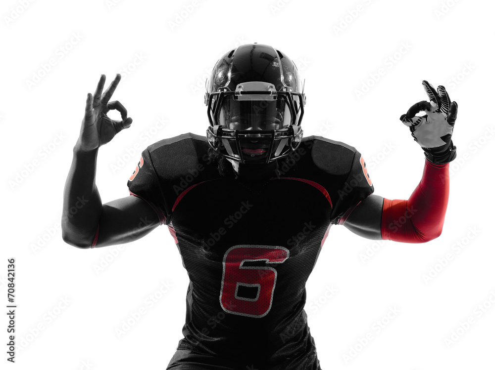 american football player  okay gesture silhouette
