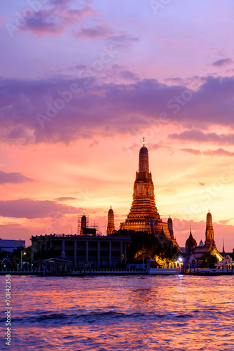 Wat Arun at Sunset  Bangkok Thailand