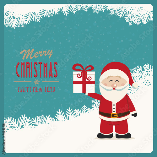 santa claus hold gift winte...