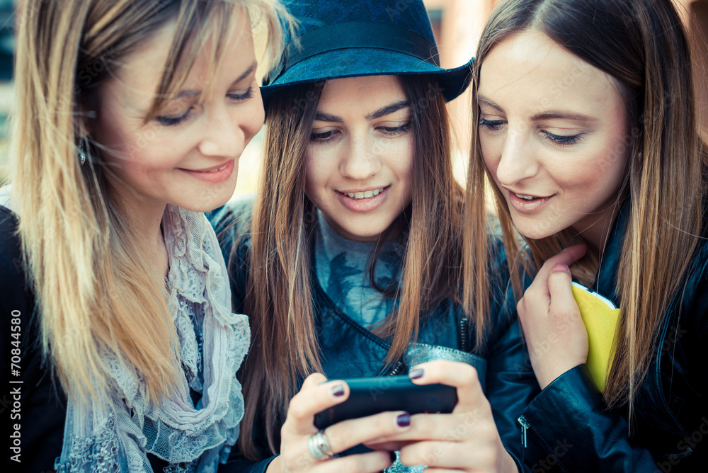 Fototapeta premium three beautiful friends authentic