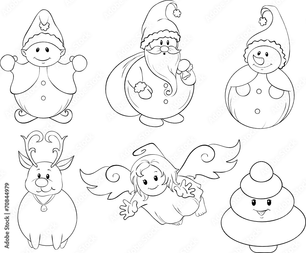 Weihnachten Figuren Set Adobe Stock
