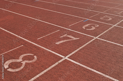 détail piste d'athlétisme photo