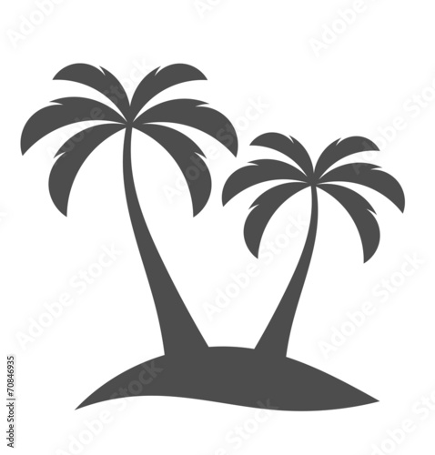 Palm trees on island