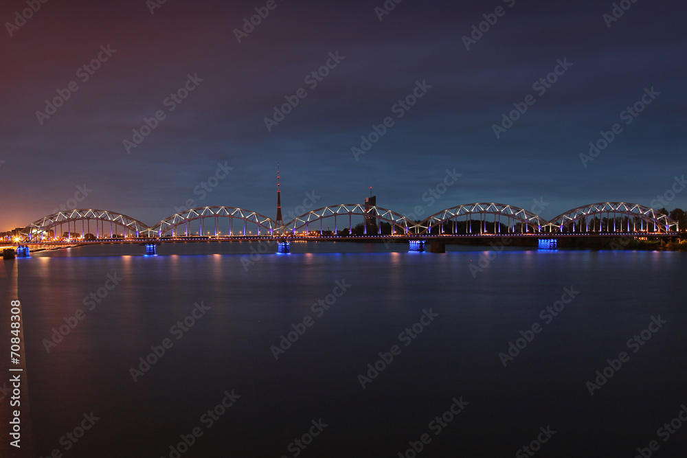 illuminated bridge