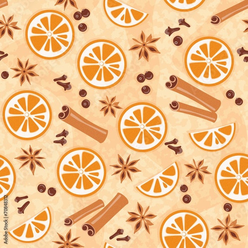 Pattern with mulled wine ingredients