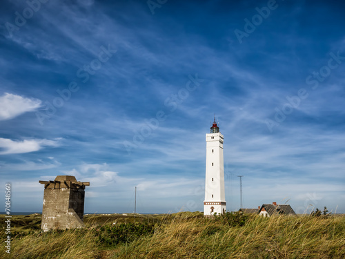 Lighthouse in Blaavand at the Dansih North Sea coast