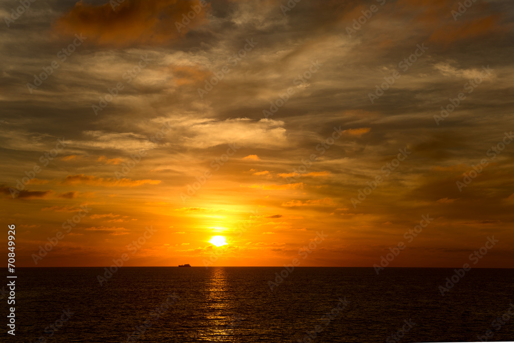 sunset over the Pacific ocean