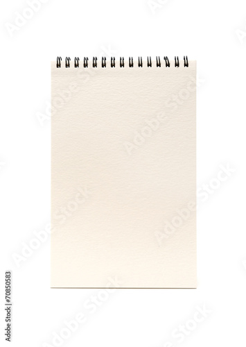 Blank one face white paper notebook vertical