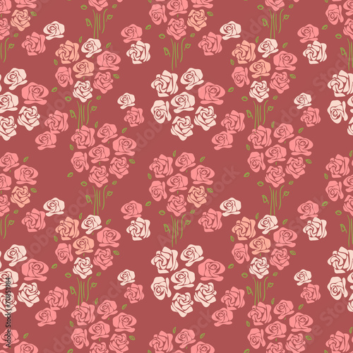Seamless retro background with roses