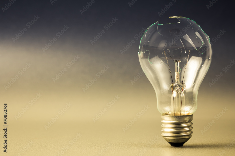 Broken light bulb Broken light bulb