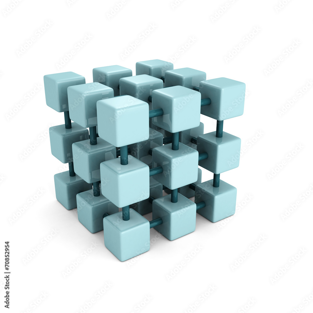 abstract block cube structure on white background abstract block cube structure on white background