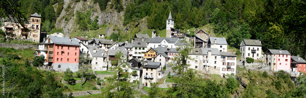 The old village of Fusio on Maggia valley