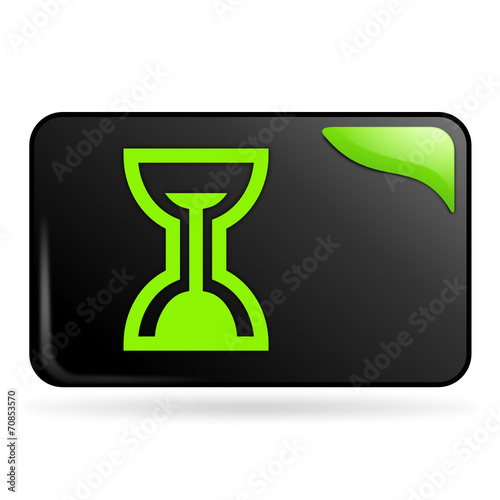 patienter sur bouton web rectangle vert