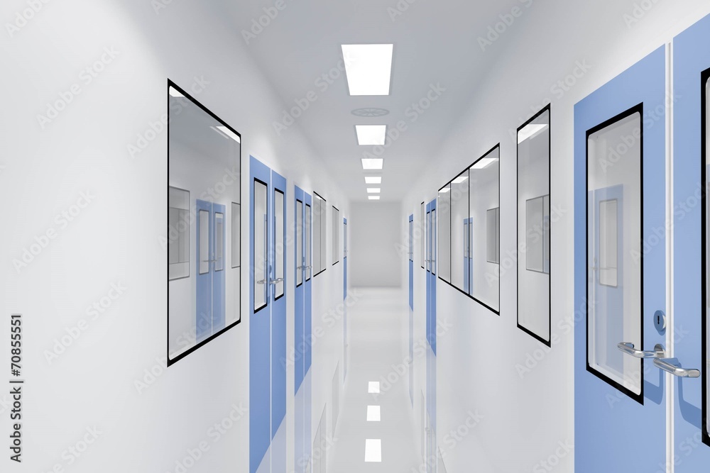 Corridors For Clean room pharmaceutical plant - obrazy, fototapety, plakaty 