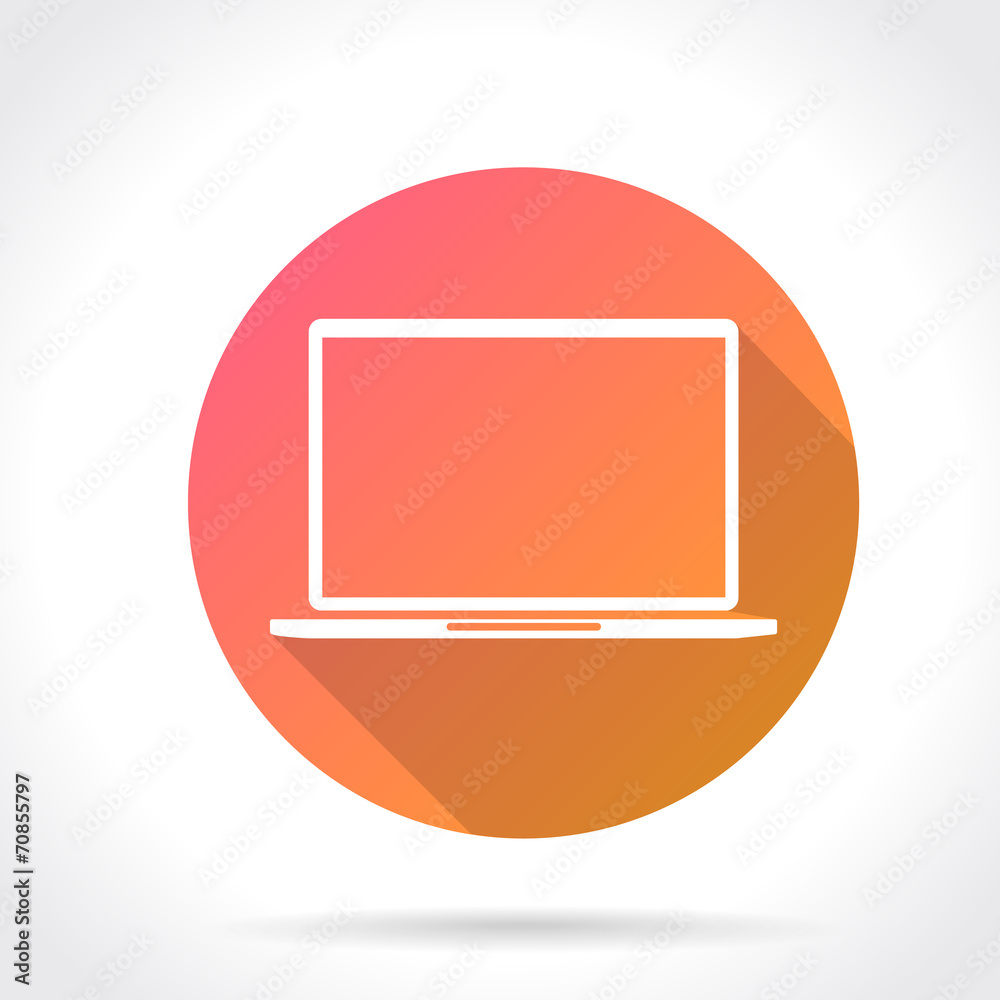 Flat Long Shadow Icon Of Laptop Flat Long Shadow Icon Of Laptop