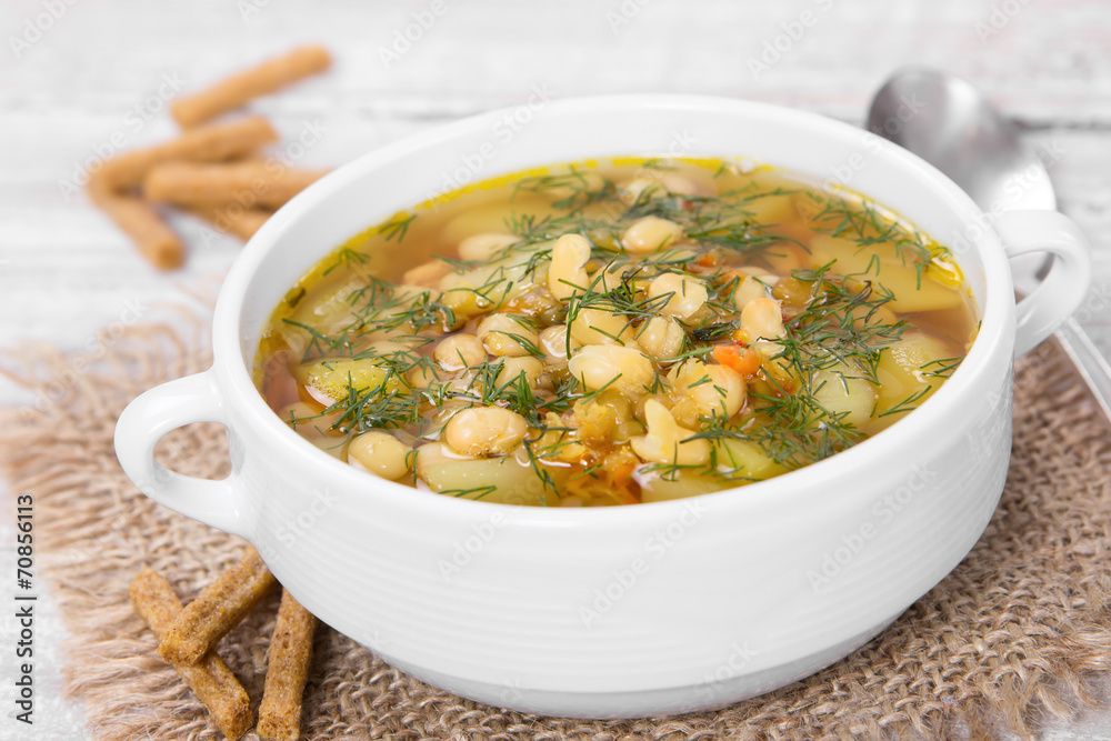 Soup with beans with dill Soup with beans with dill