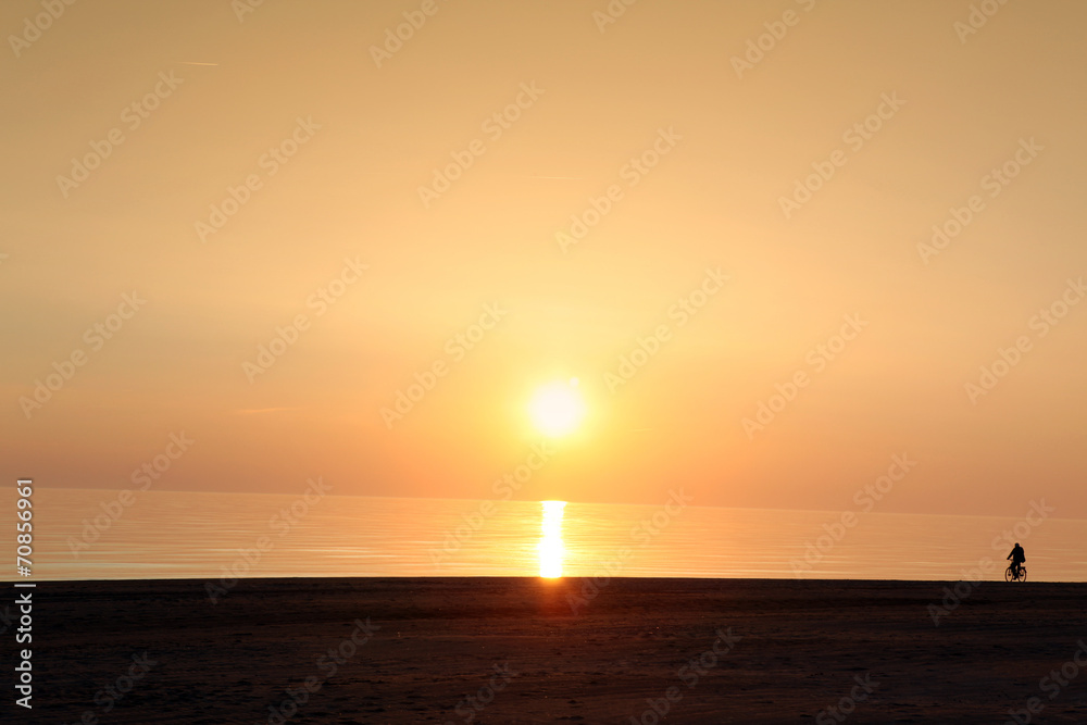 Sea scape scene in the Ocean, beach ocean sunset landscape