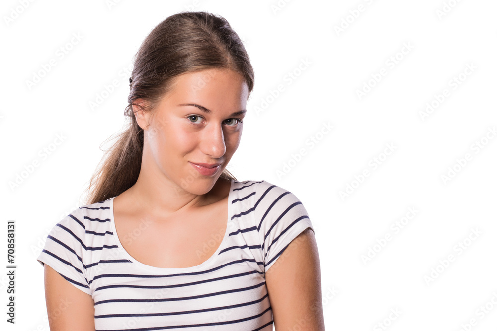 Young girl posing on white isolated background Young girl posing on white isolated background