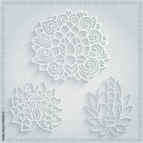 set of 3d oriental decorate element,chinese pattern