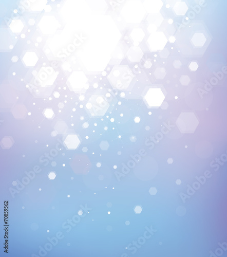 Vector abstract blue bokeh background.