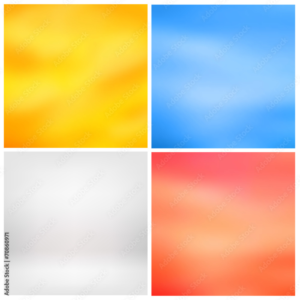 Obraz premium Blurred colorful background set vector