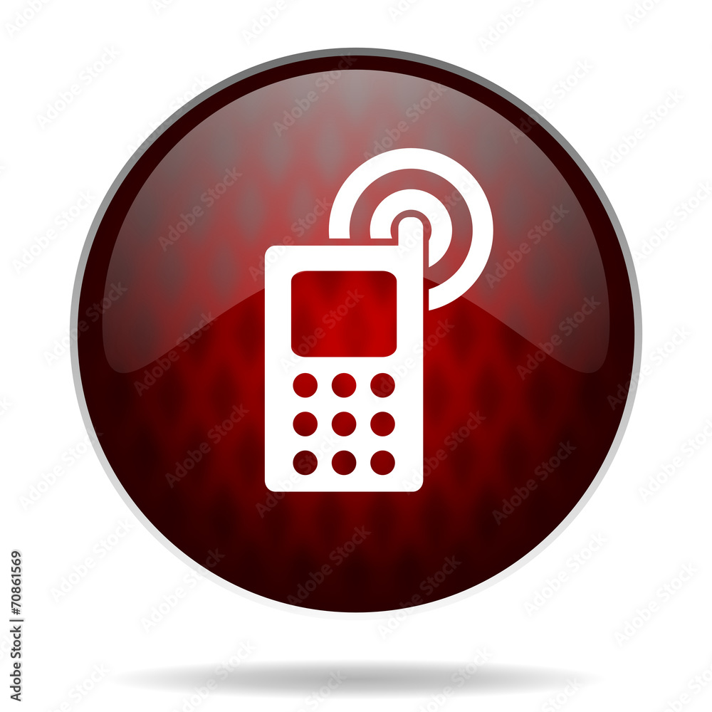 phone red glossy web icon on white background. phone red glossy web icon on white background.