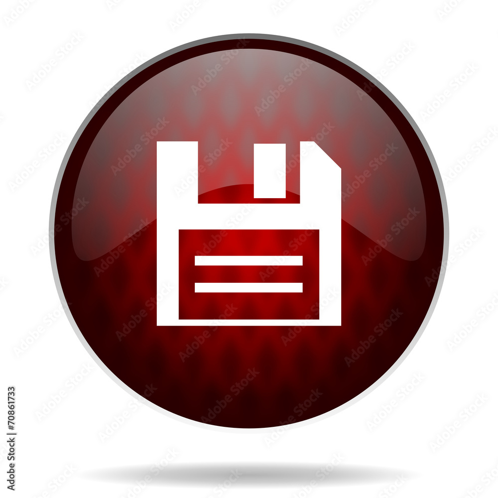 disk red glossy web icon on white background. disk red glossy web icon on white background.