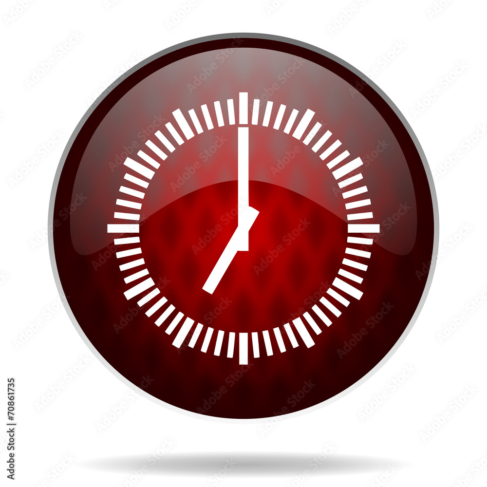 time red glossy web icon on white background. time red glossy web icon on white background.