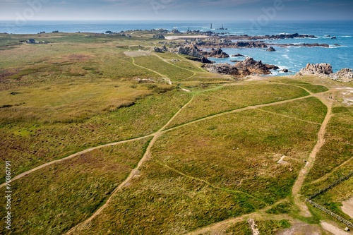 Ushant island Pern point aerial view