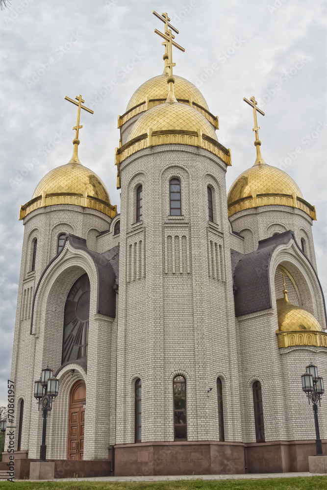 View of the Church of all saints at Mamaev Kurgan in Volgograd