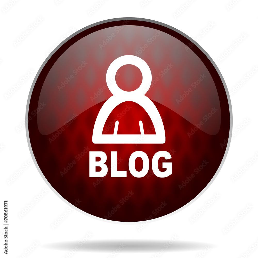 blog red glossy web icon on white background. blog red glossy web icon on white background.