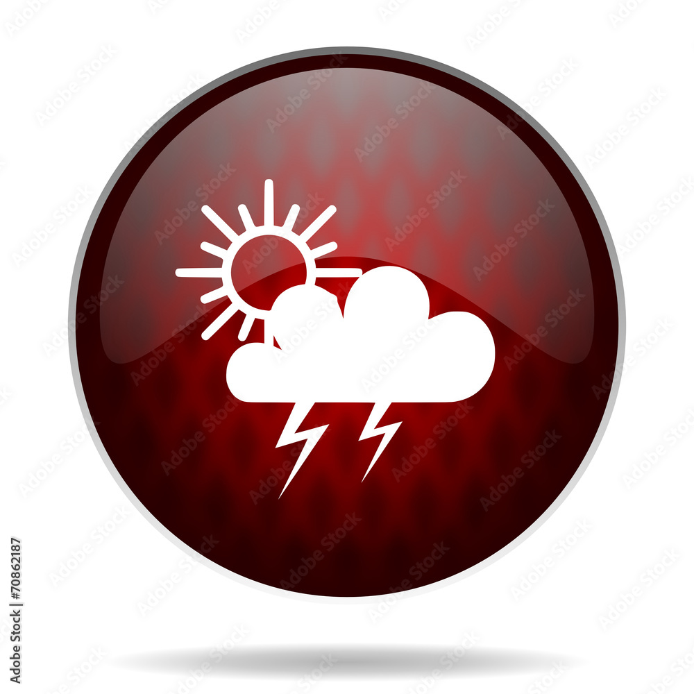 storm red glossy web icon on white background. storm red glossy web icon on white background.