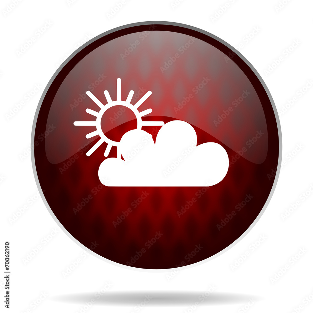 cloud red glossy web icon on white background. cloud red glossy web icon on white background.