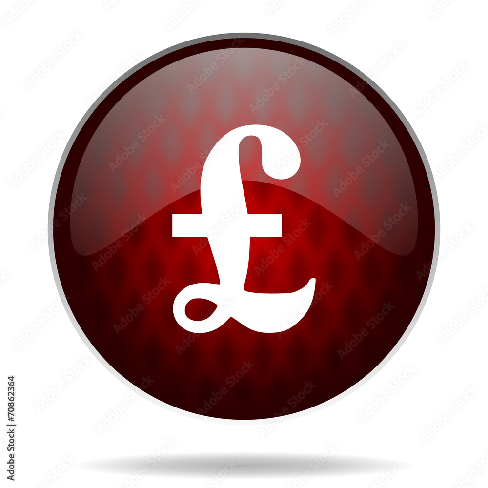pound red glossy web icon on white background. pound red glossy web icon on white background.