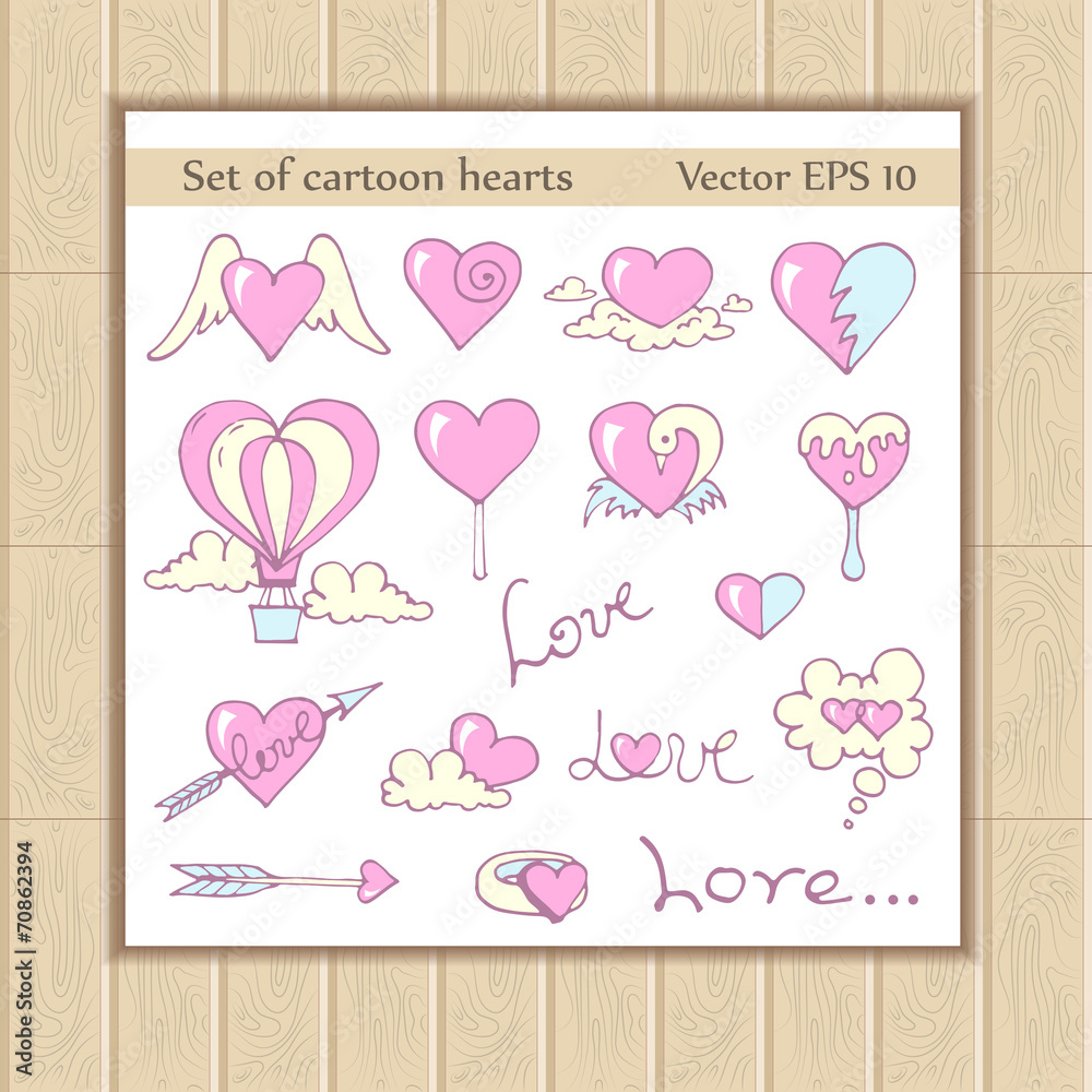 Vector set with love icons  for use in design