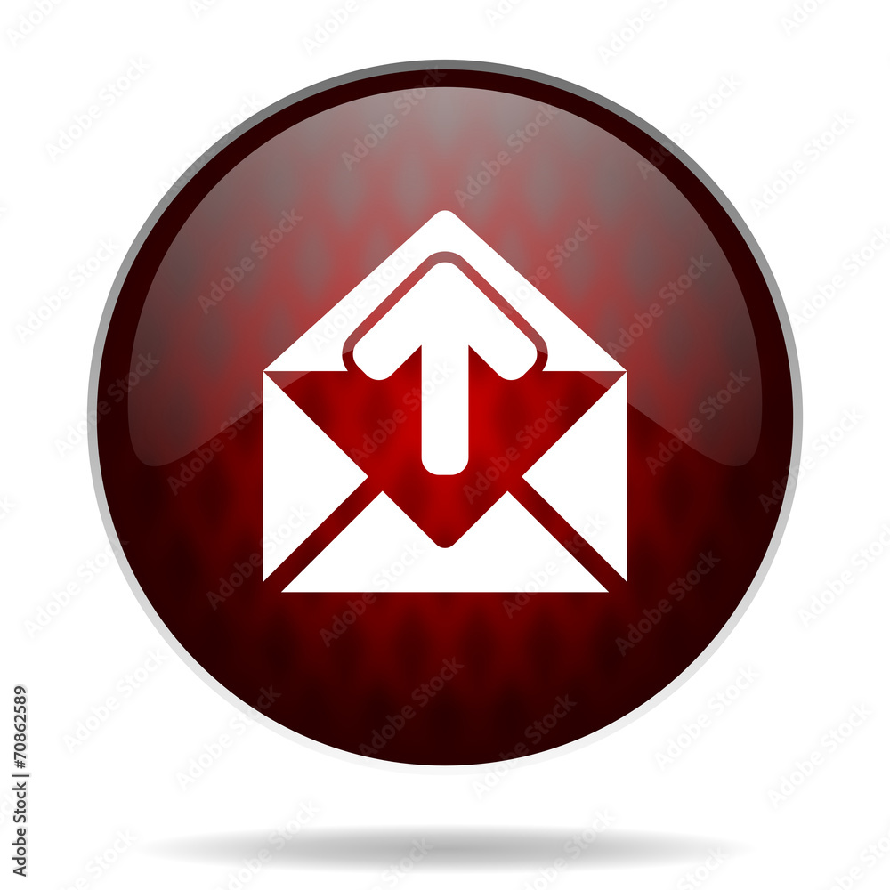 email red glossy web icon on white background. email red glossy web icon on white background.