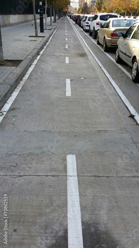 Carril bici en asfalto