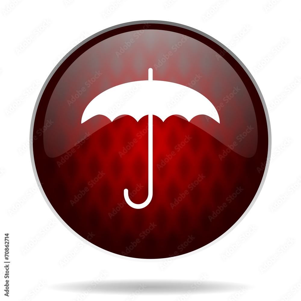umbrella red glossy web icon on white background. umbrella red glossy web icon on white background.