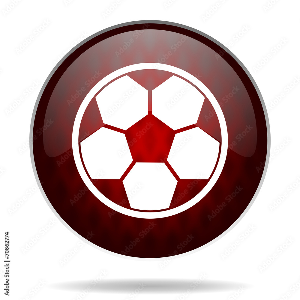 soccer red glossy web icon on white background. soccer red glossy web icon on white background.