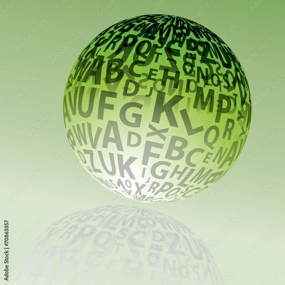 Abstract Background - Transparent Globe with Letters