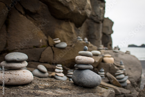Obraz na plátně Pierres Cailloux Galets Zen Islande