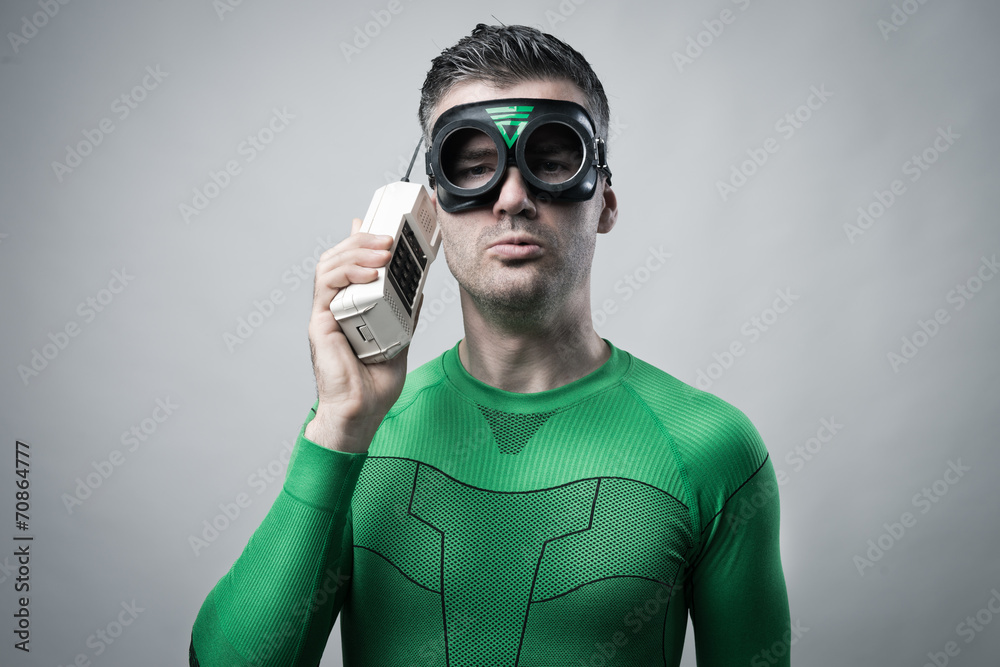 Superhero on the phone