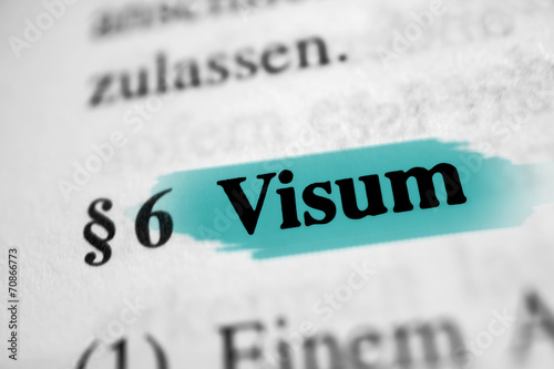 Visum - türkis markiert photo