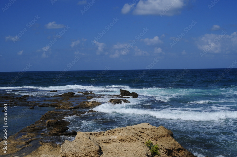 Rocky shore on the Mediterranean sea