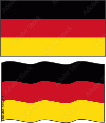 Flat and waving Germany Flag. Vector