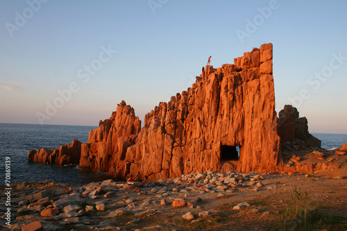 Tourismus Sehenswürdigkeit - Roter Fels von Arbatax Sardinien Tortoli - Landschaften Küste Italien