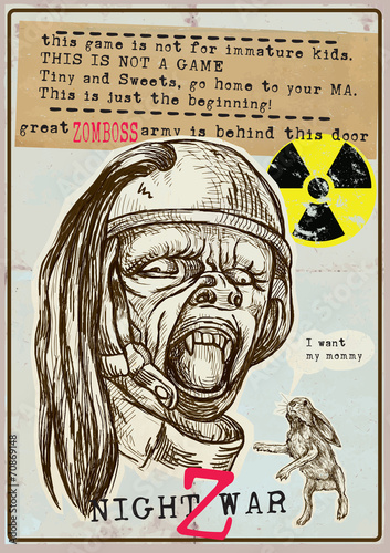 Halloween placard - Hand drawings